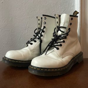 Doc Martens 1460 8-Eye Boot - White Leather - Women’s 9